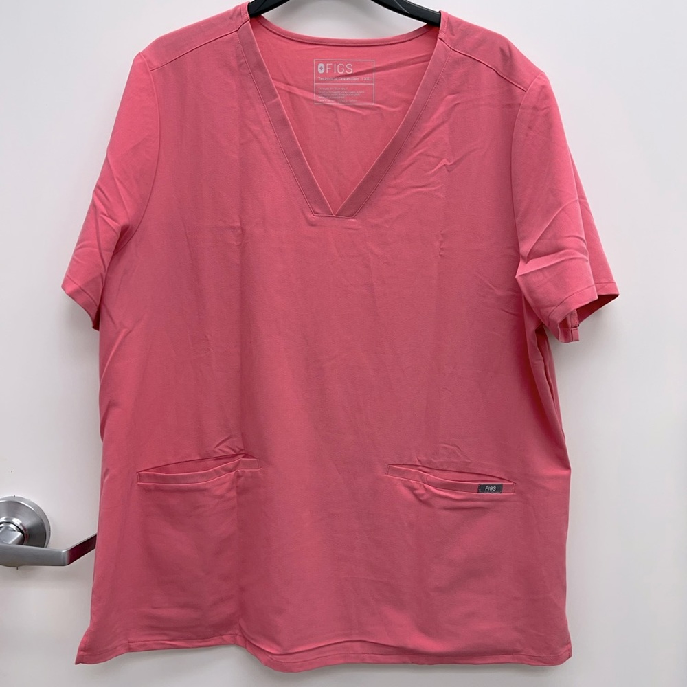 Figs Scrubs Neon Pink Casma 2XL Top & Yola XLP Pants Set